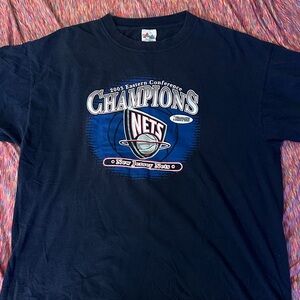 Nets  championship 2003 Majestic Black Cotton T-Shirt